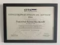 Franco Macchiavelli certificate - EFPA Europian Financial Advisor