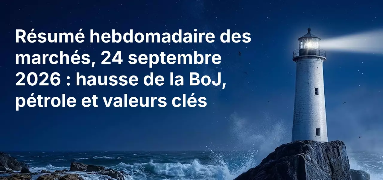 Revue hebdomadaire des marchés, 24 septembre 2026 : Hausse de la BoJ, pétrole et catalyseurs de marché