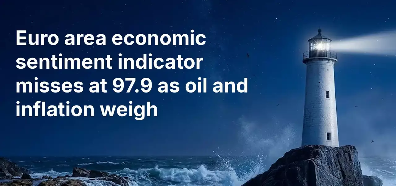Euro area economic sentiment indicator misses at 97.9 as oil and inflation weigh