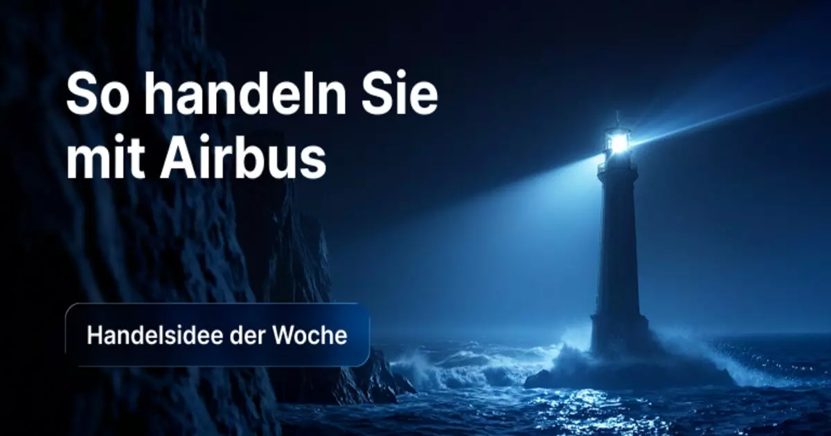 Handelsidee zur Airbus-Aktie nach den Halbjahreszahlen vor einer nächtlichen Leuchtturm-Kulisse