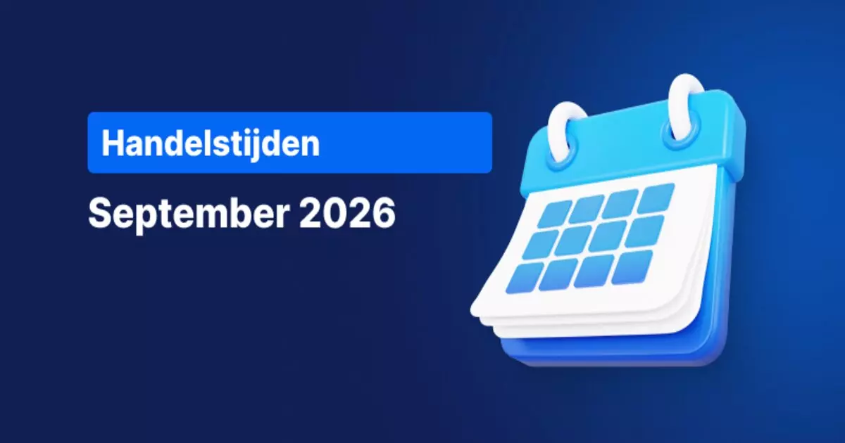 Banner met de handelstijden voor september 2026 bij Admirals en een kalendericoon.
