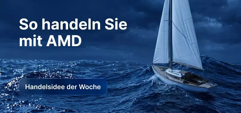 Trading-Idee zur AMD-Aktie nach den Q1-Zahlen 2026 mit Segelboot auf stürmischer See