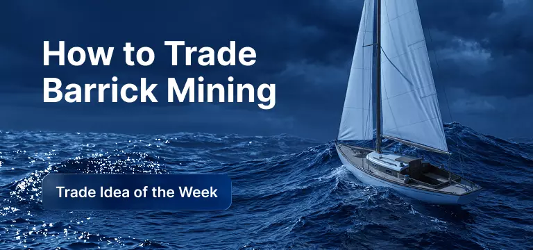 A sailboat on a blue background, white text reads "How to Trade Barrick Mining".