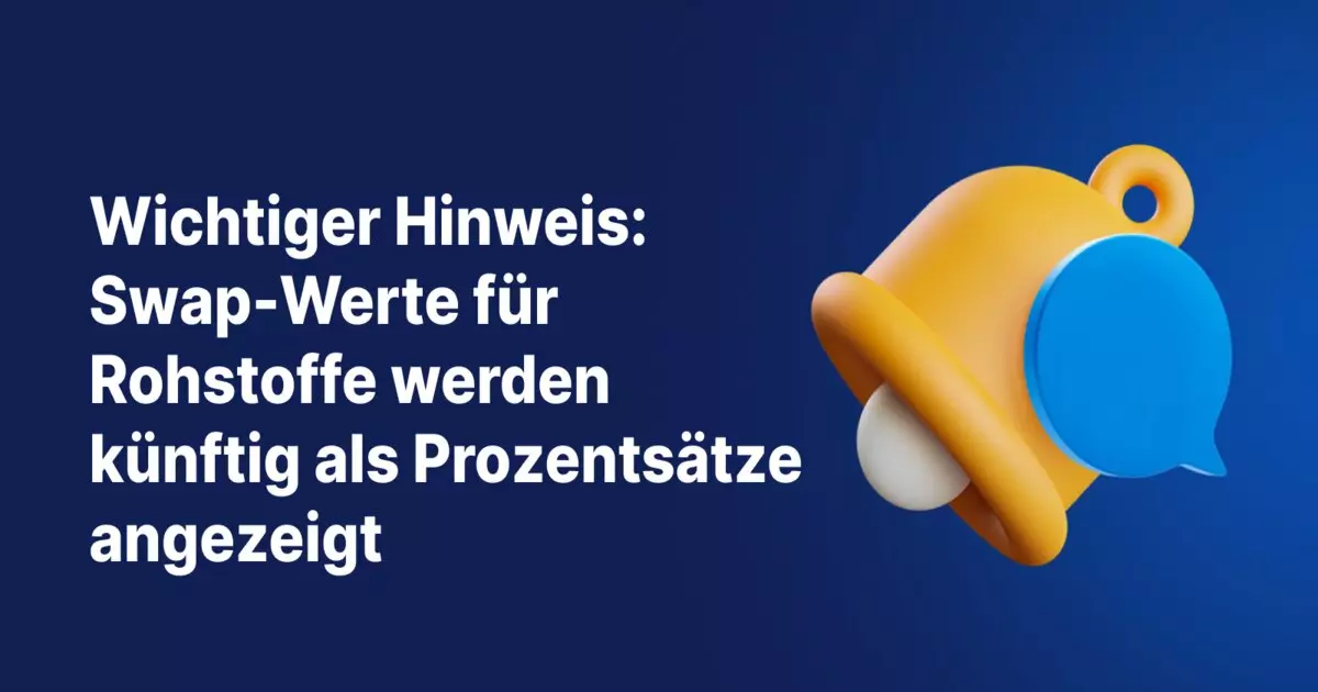 Hinweis zur Umstellung der Swap-Werte für Rohstoffe von Pips auf Prozentangaben