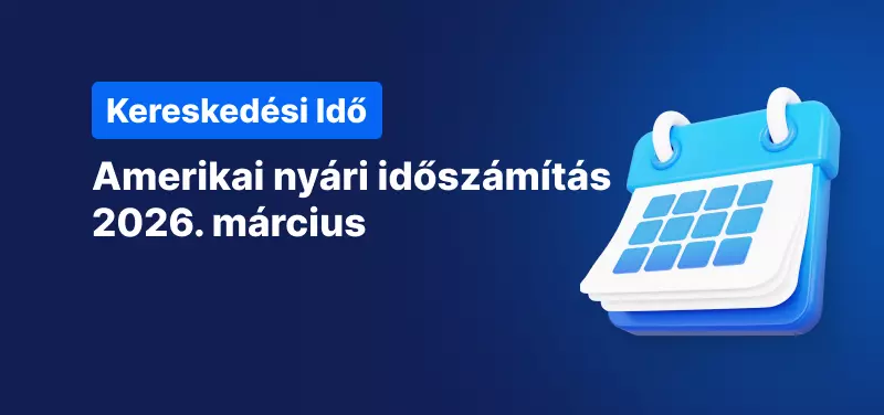 Naptár kék háttéren, fehér szöveg: „USA nyári időszámítás 2026. március”.
