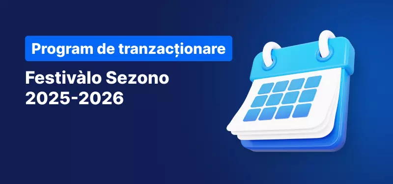 Lole fundo e kalendarosa thaj e xramosaripnasa:"Program de tranzacționare Festivàlo Sezono 2025-2026".