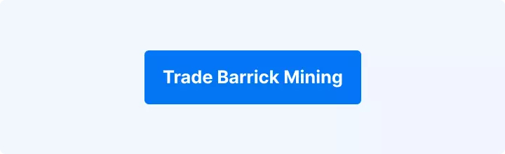 Blue button reading "Trade Barrick Mining".