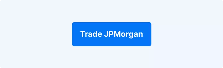 Lichtblauwe achtergrond met witte tekst: "Trade JPMorgan"
