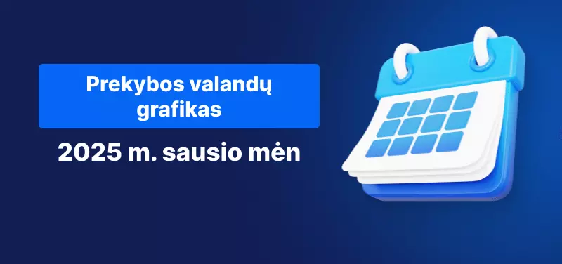 prekybos grafikas 2025 m. sausio mėn