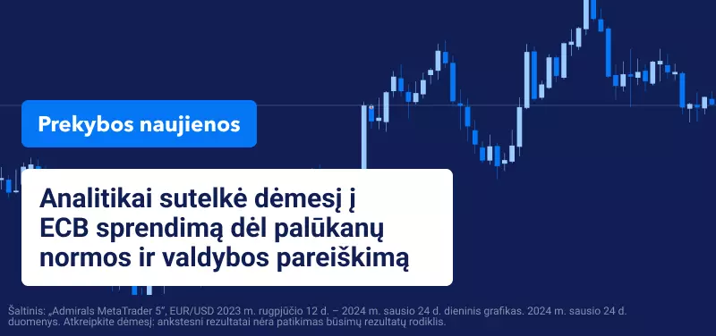 Analitikai sutelkė dėmesį į ECB sprendimą dėl palūkanų normos ir valdybos pareiškimą