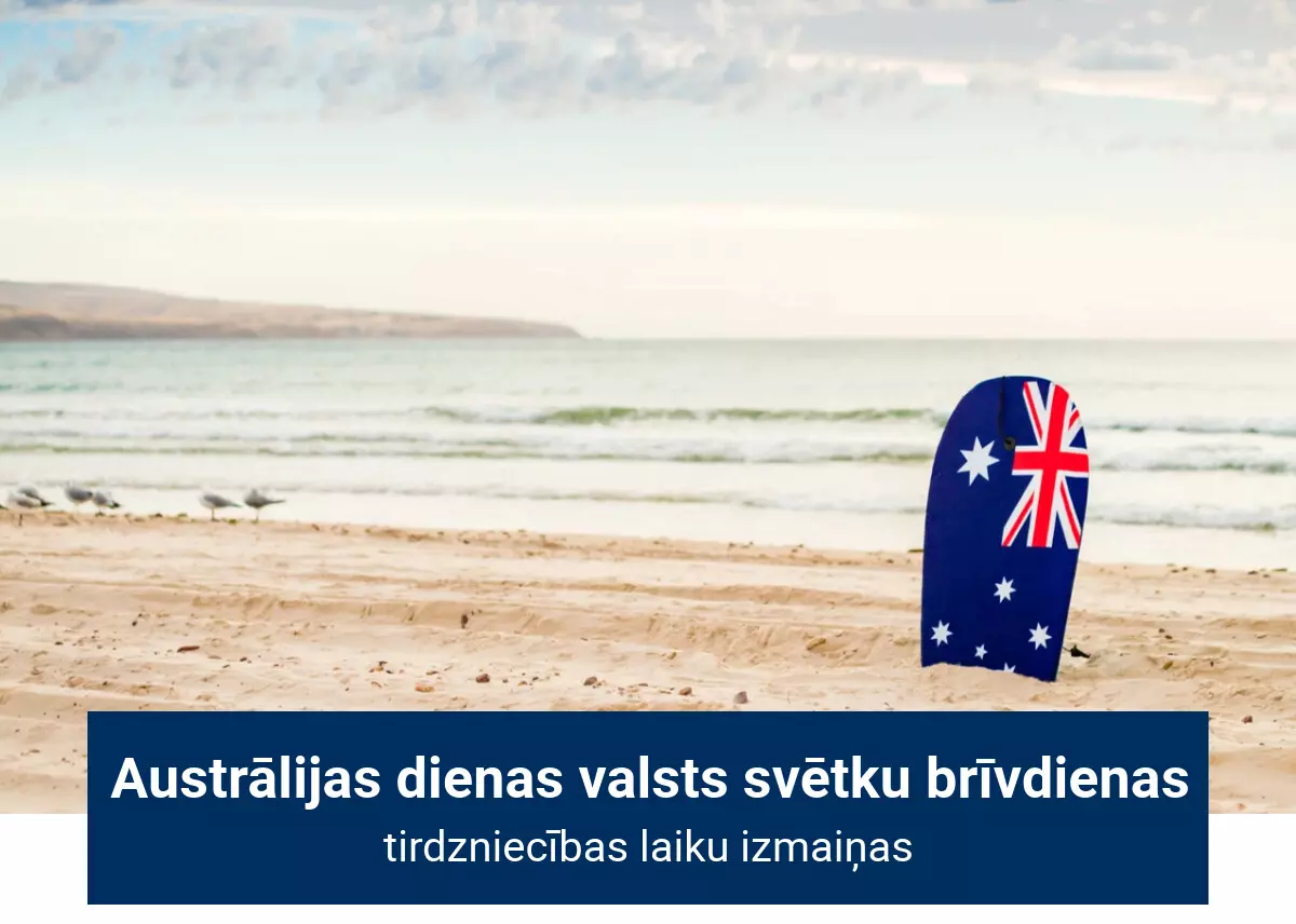Tirdzniecības laiku izmaiņas Austrālijas dienas brīvdienu laikā