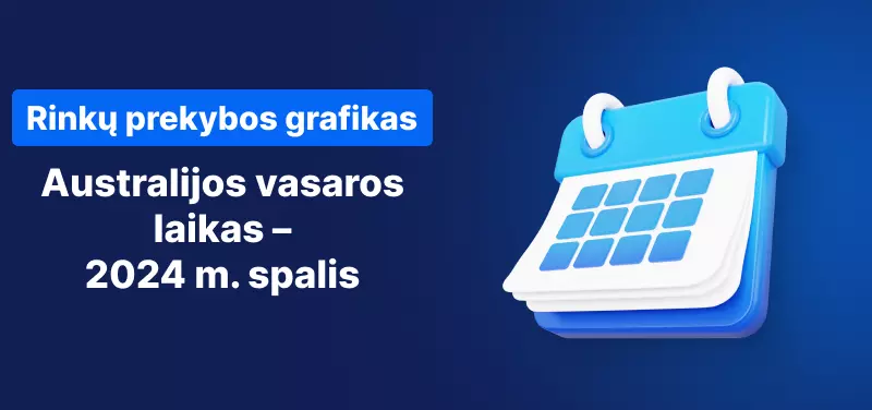 Australijos vasaros laikas – rinkų prekybos grafikas