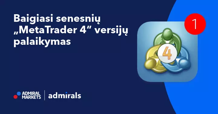 Baigiasi senesnių „MetaTrader 4“ versijų palaikymas 