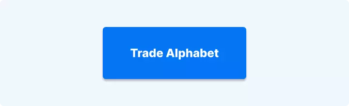 Blue banner with a button in the centre reading "Trade Alphabet".