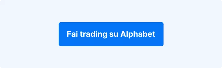 Sfondo azzurro con scritto in bianco:"fai trading su Alphabet"