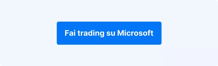 Pulsante blu con la scritta "Fai trading su Microsoft".