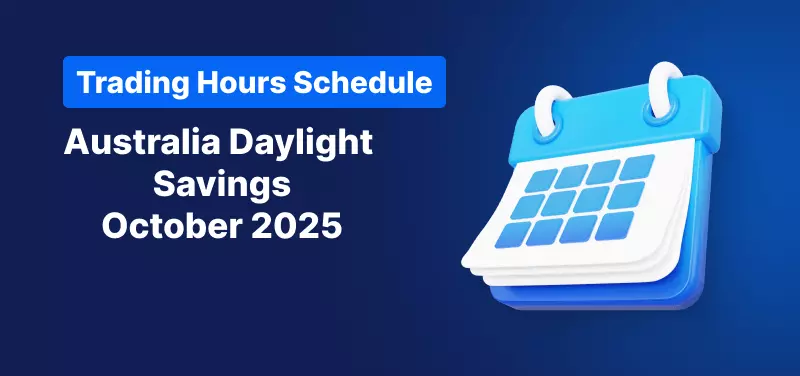 Calendar on a blue background, white text reads "Australia Daylight Saving October 2025".