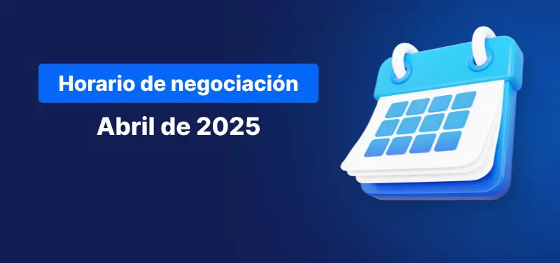 Imagen de un calendario con el texto: «Calendario bursátil de abril de 2025»