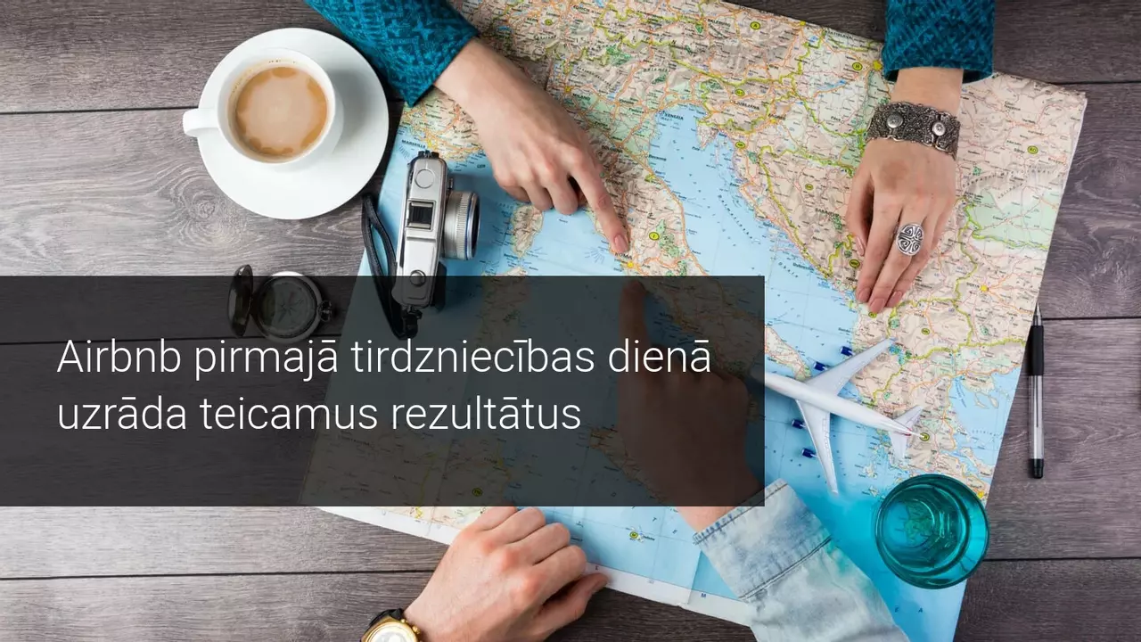 Airbnb pirmajā tirdzniecības dienā uzrāda teicamus rezultātus