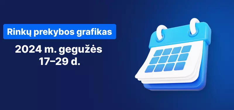 Rinkų prekybos grafikas – 2024 m. gegužės 17–29 d.