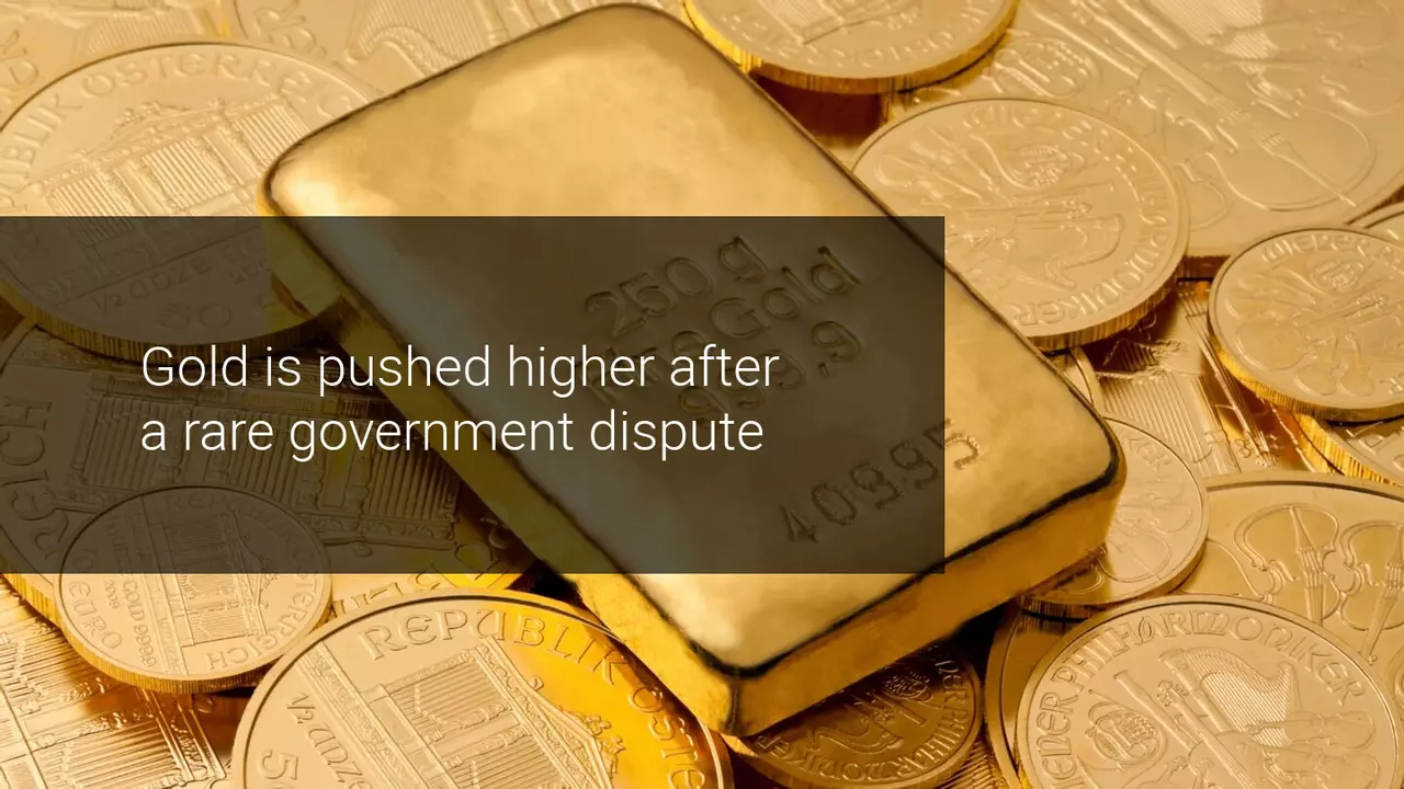Gold higher after a dispute between Treasury Secretary and Fed
