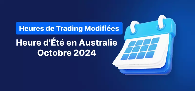 calendrier avec le titre heure d'été en australie octobre 2024, sur fond bleu