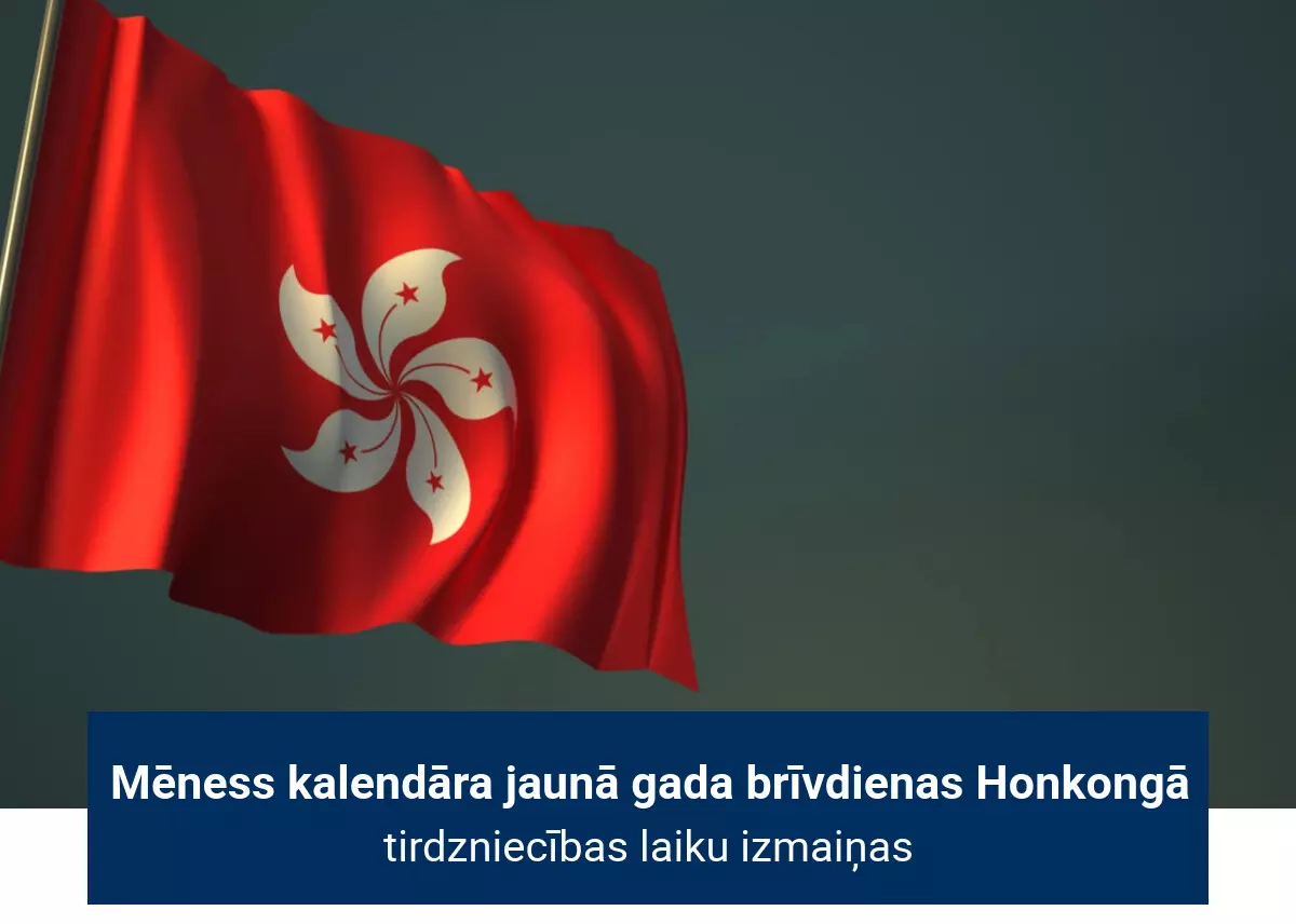 Mēness kalendāra jaunā gada brīvdienas Honkongā un Prezidenta dienas brīvdienas ASV - tirdzniecības laiku izmaiņas