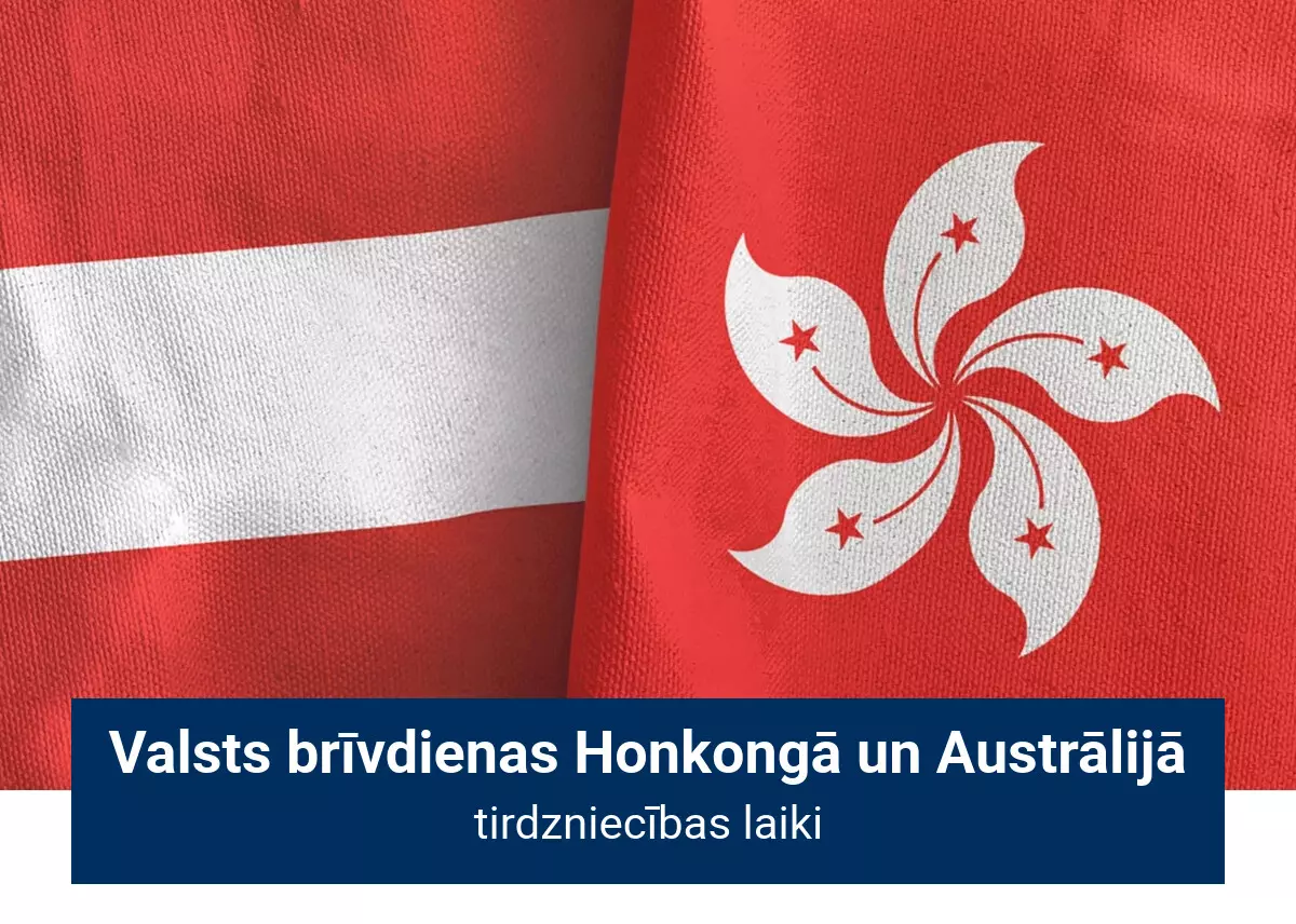 Tirdzniecības laiku izmaiņas saistībā ar valsts brīvdienām Honkongā un Austrālijā