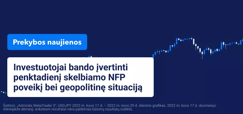 Investuotojai bando įvertinti penktadienį skelbiamo NFP poveikį bei geopolitinę situaciją 