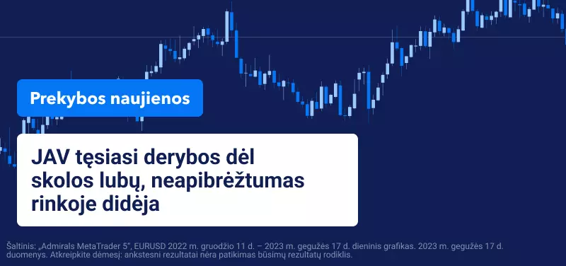 JAV tęsiasi derybos dėl skolos lubų, neapibrėžtumas rinkoje didėja