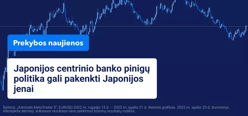 Japonijos centrinio banko pinigų politika gali pakenkti Japonijos jenai
