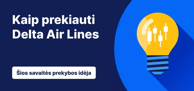 Prekyba „Delta Air Lines“, augant kelionių paklausai