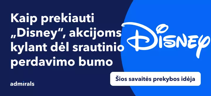Kaip prekiauti „Disney“ akcijomis, joms pakilus 80 % dėl srautinio perdavimo bumo 