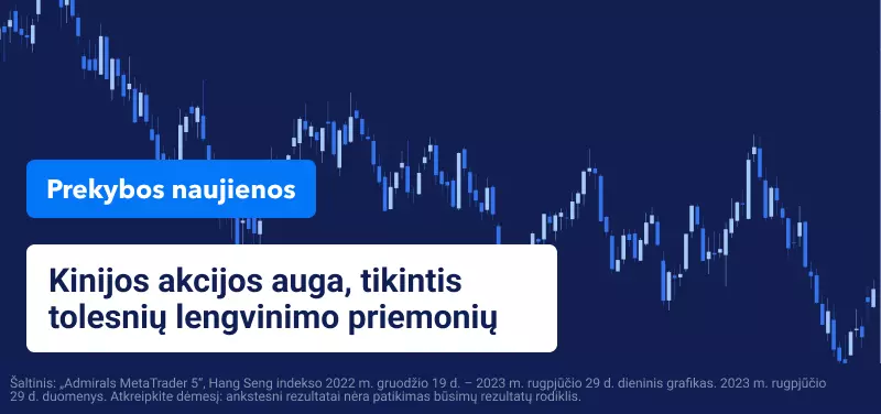 Kinijos akcijos auga, tikintis tolesnių lengvinimo priemonių
