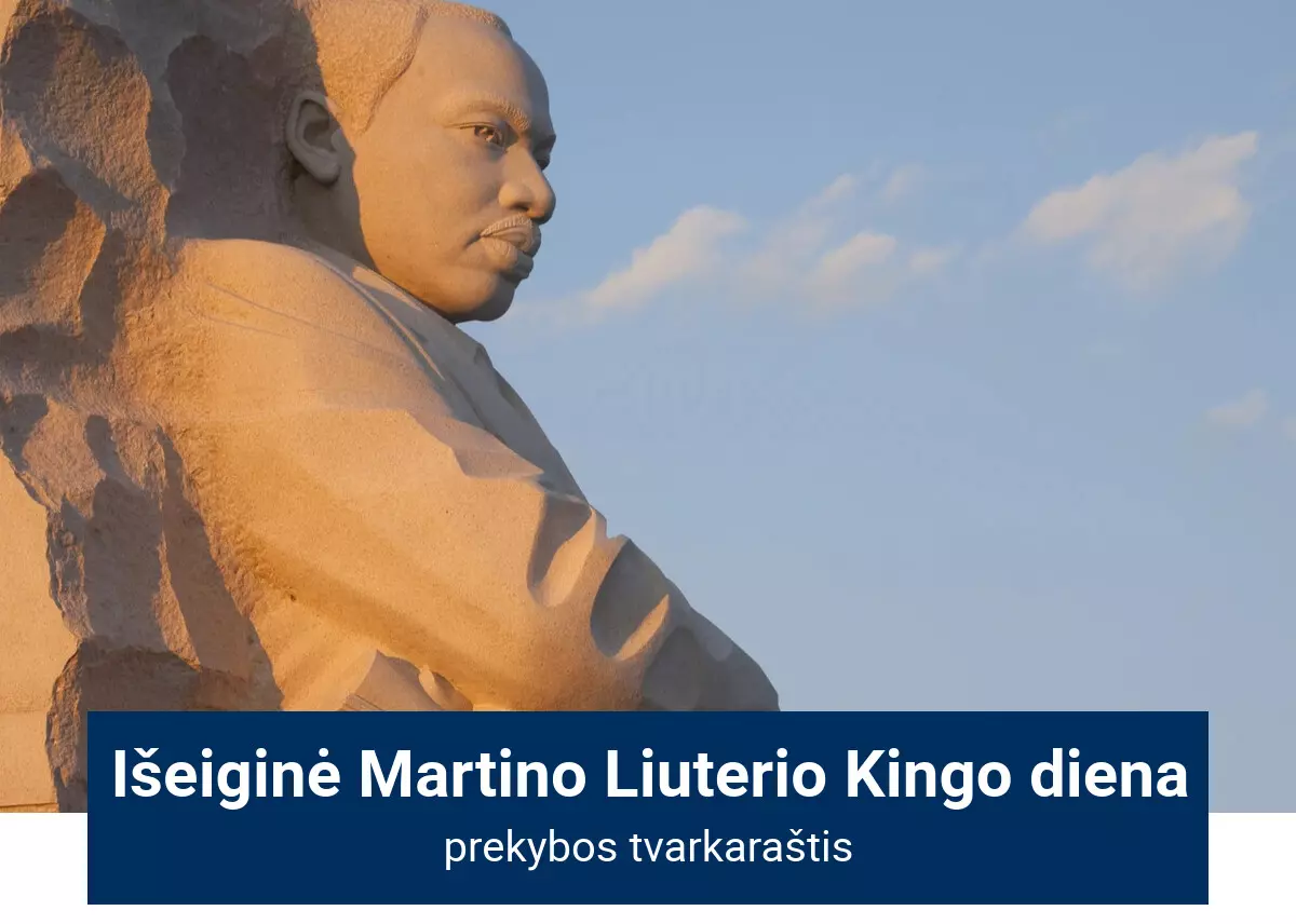 Rinkų prekybos tvarkaraštis JAV Martino Liuterio Kingo dieną