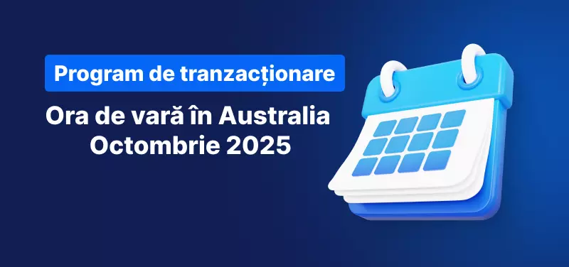 Calendar pe fundal albastru, textul alb indică "Australia Daylight Saving October 2025".