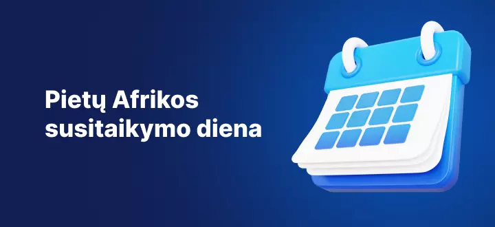 Rinkų prekybos tvarkaraštis per Pietų Afrikos susitaikymo dieną