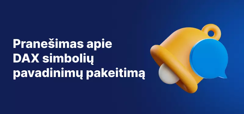 Pranešimas apie DAX simbolių pavadinimų pakeitimą
