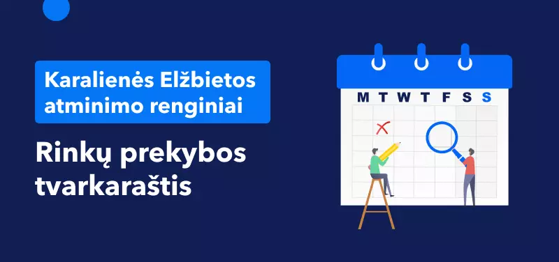 Rinkų prekybos tvarkaraštis, atsižvelgiant į karalienės Elžbietos atminimo renginius