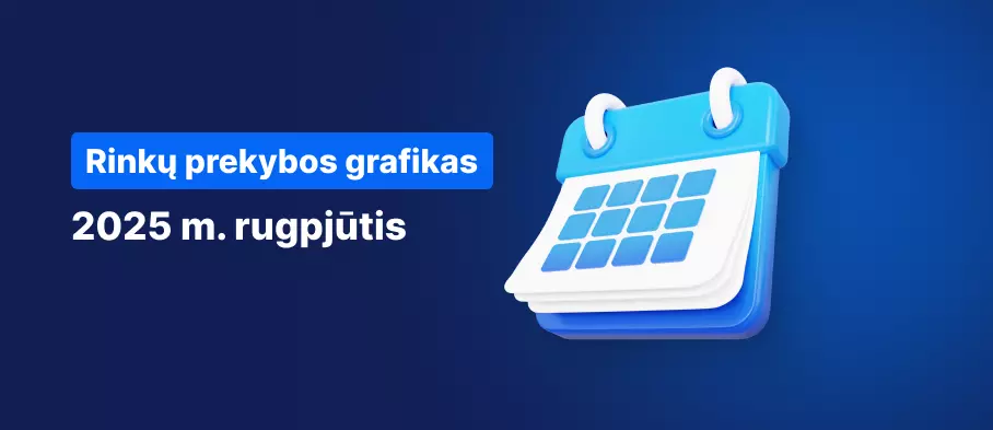 Rinkų prekybos grafikas 2025 metų rugpjūtį