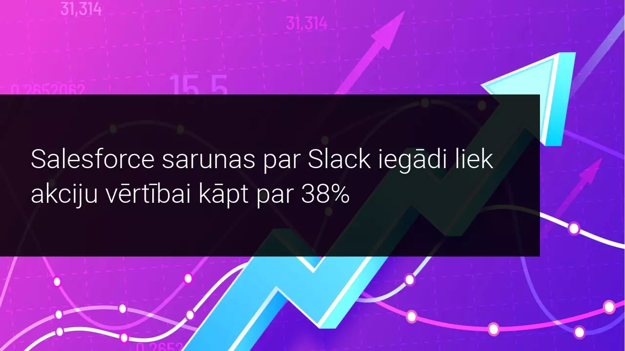 Salesforce sarunas par Slack iegādi liek akciju vērtībai kāpt par 38%