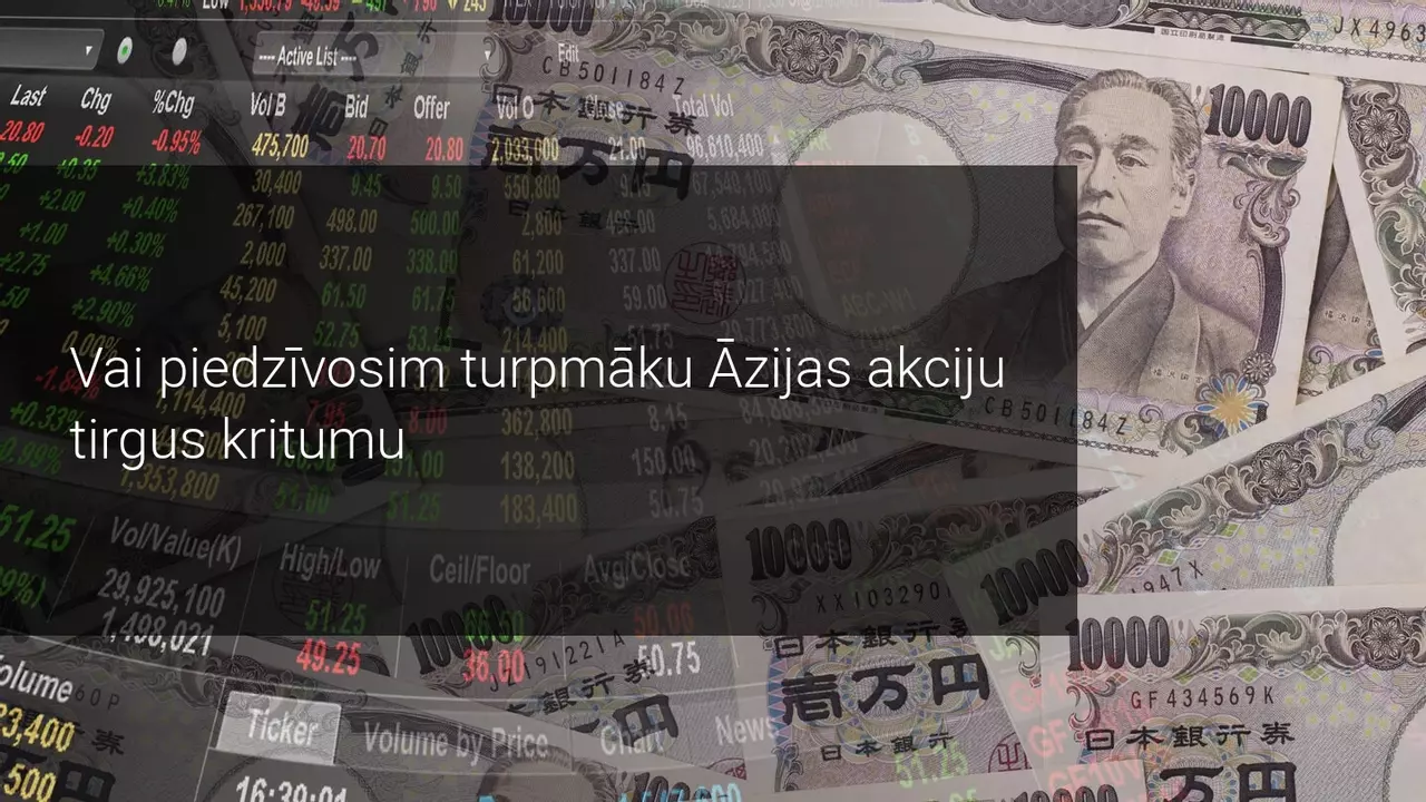 Nenoteiktība ASV ekonomikā un politikā veicina kritumu Āzijas akciju tirgos