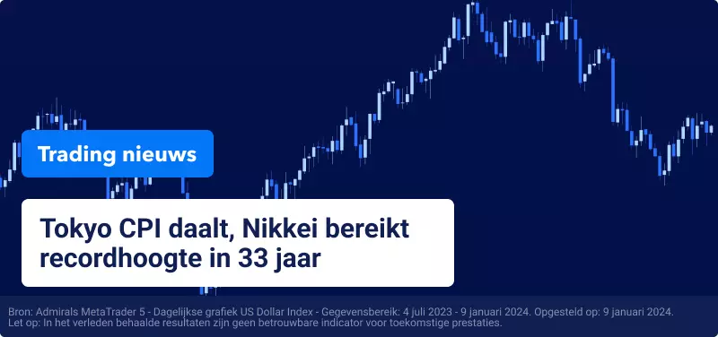 Tokyo CPI daalt, Nikkei bereikt hoogste punt in 33 jaar