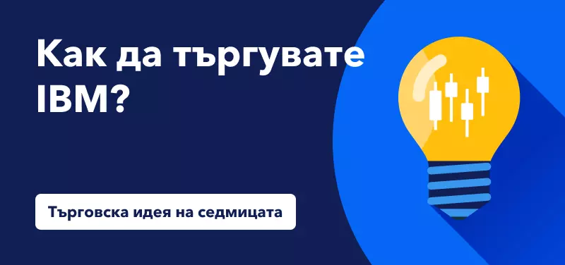 Търговия с акции на IBM след подобряването на годишните насоки