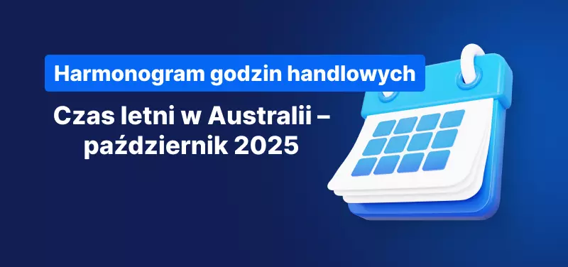 Kalendarz na niebieskim tle, biały tekst brzmi "Australia Daylight Saving October 2025".
