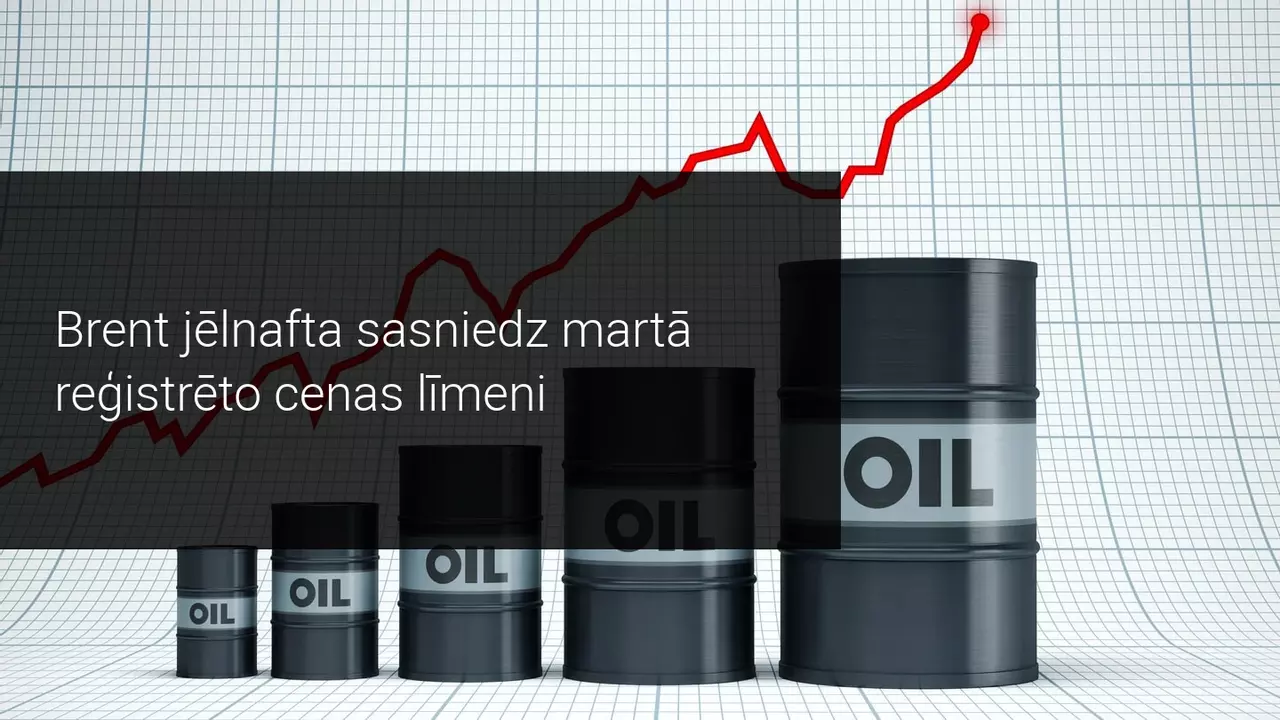 Brent jēlnafta sasniedz martā reģistrēto cenas līmeni