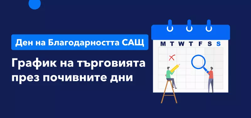 График на търговията по време на почивните дни за Деня на Благодарността в САЩ 2022