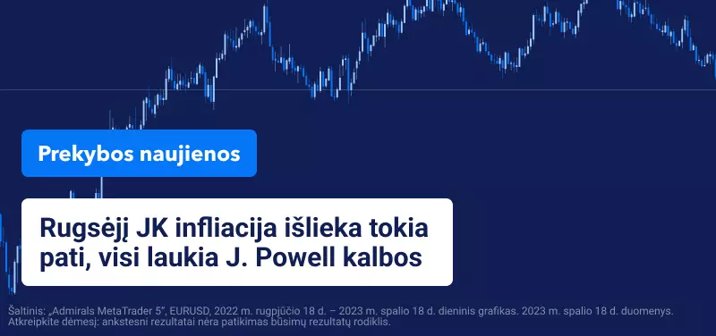 Rugsėjį JK infliacija išlieka tokia pati, visi laukia J. Powell kalbos