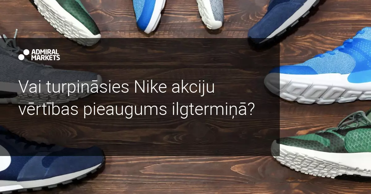Nike akciju vērtība pieaug pēc tiešsaistes pārdošanas apjoma pieauguma 82% apmērā