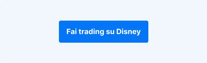 Scritta bianca su  fondo azzurro: fai trading su Disney